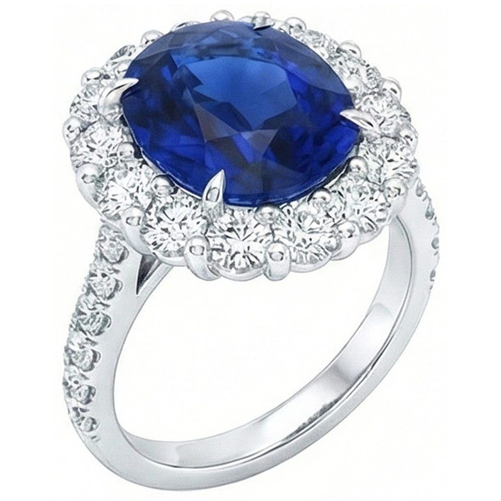 naturel oval diamant 6carats bague vue de dessus