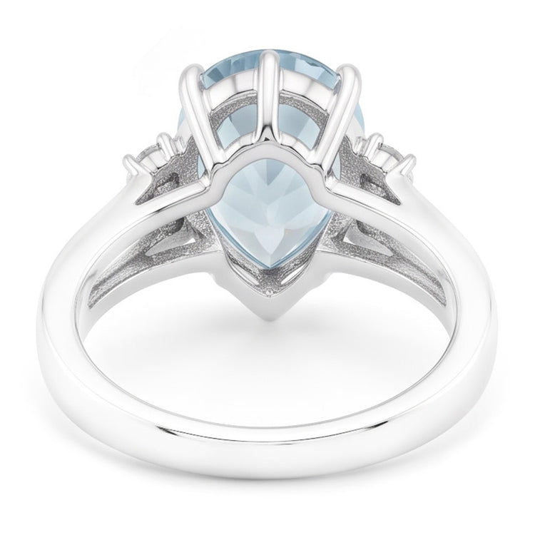Bague Aigue-marine et diamants 13.25 carats en or blanc 14 carats