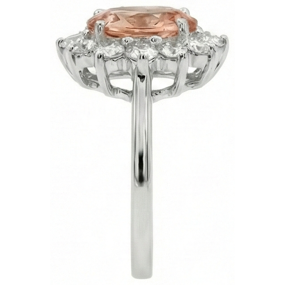 naturel oval morganite 11carats bague sur blanc