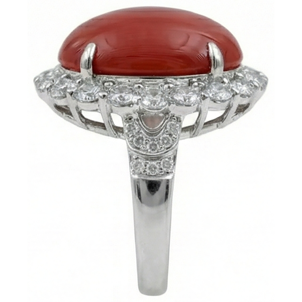 naturel oval diamant 12carats bague vue de profil