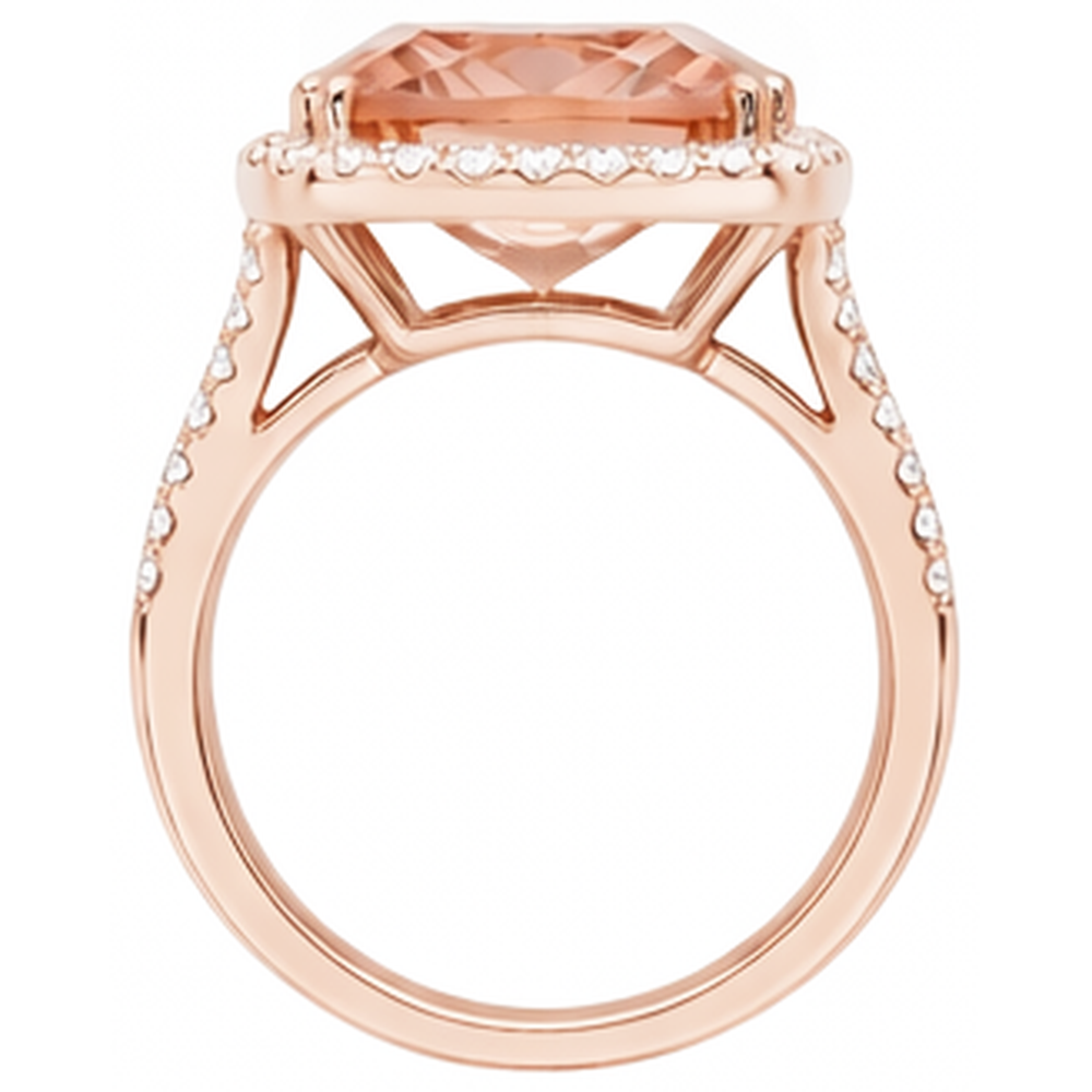 naturel cushion morganite 17carats bague sur blanc