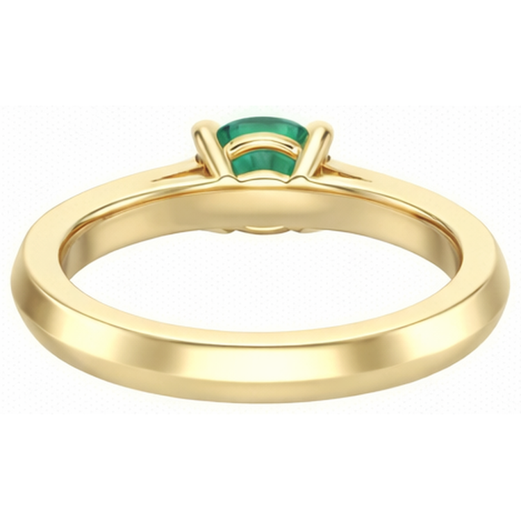 Bague Anniversaire 2.25 Ct Émeraude Vert Taille Ronde Et Diamants Or Jaune