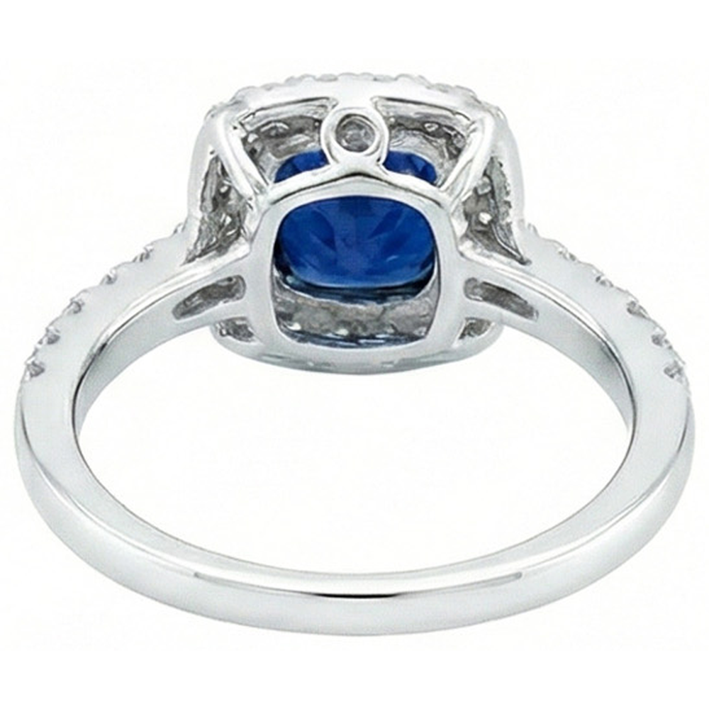 naturel cushion diamant 3.50carats bague vue de profil