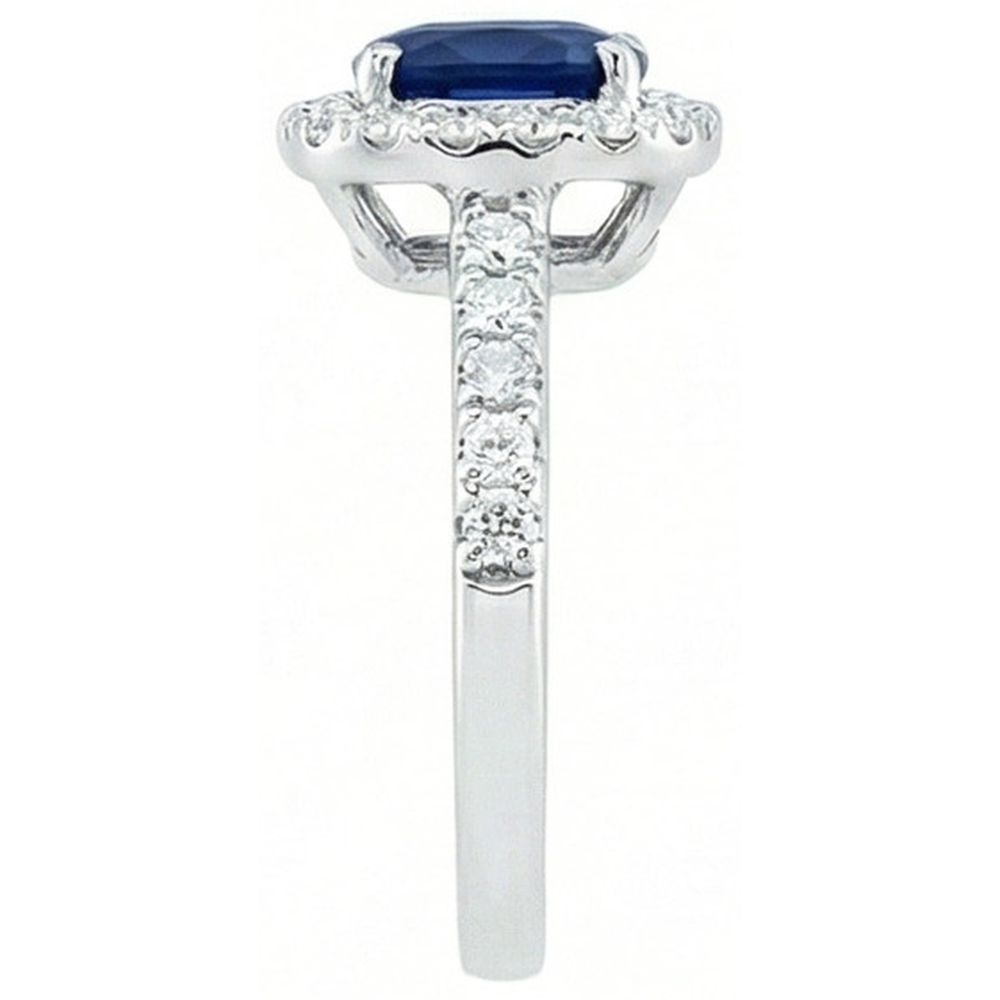 naturel cushion diamant 3.50carats bague vue de dessus