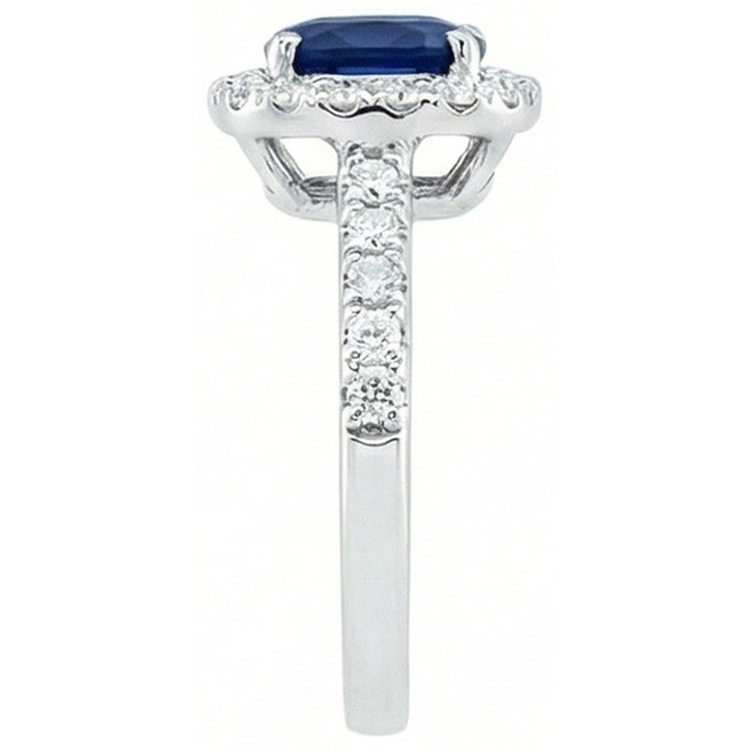 naturel cushion diamant 3.50carats bague vue de dessus