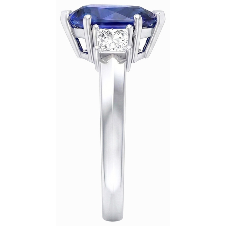 naturel pear saphir 3.50carats bague vue de dessus