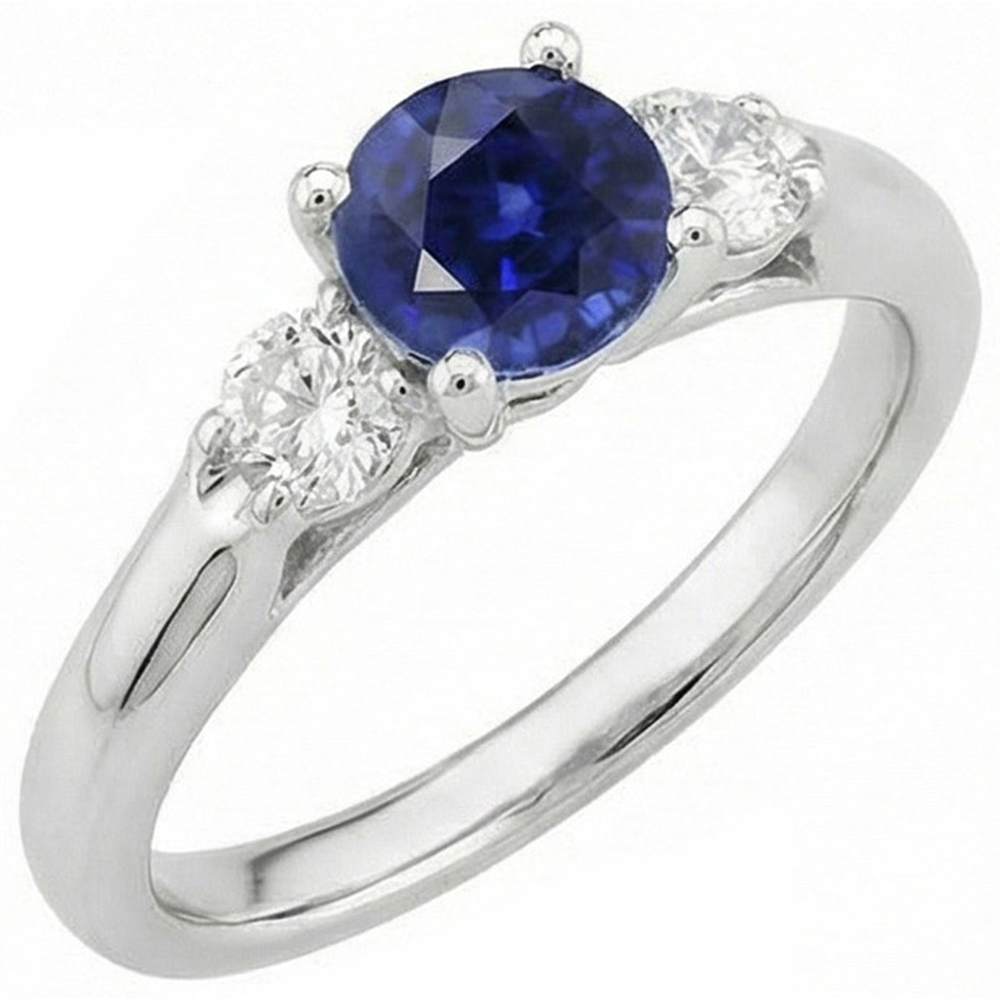 naturel round diamant 1.75carats bague vue de face
