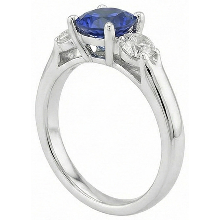 naturel round diamant 1.75carats bague vue de profil