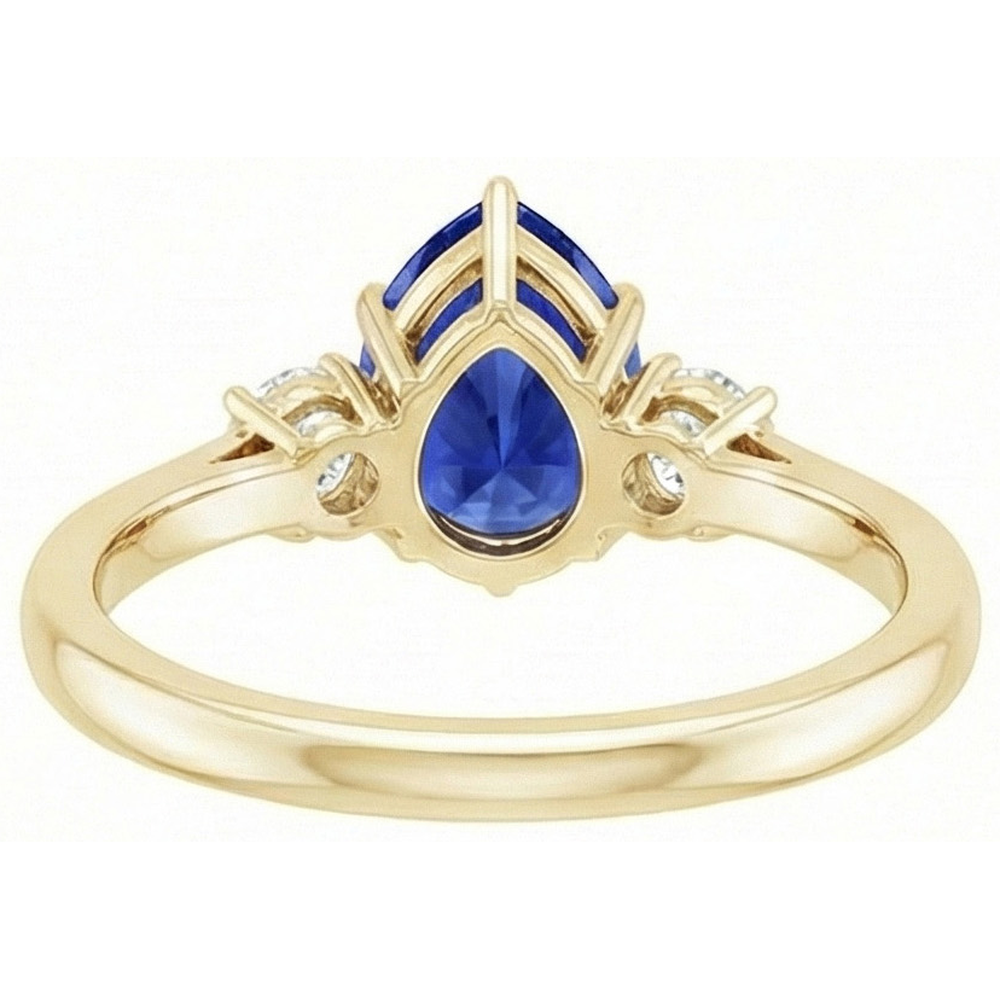 naturel pear diamant 4.25carats bague sur blanc