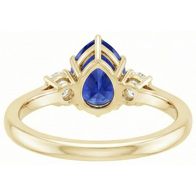 naturel pear diamant 4.25carats bague sur blanc