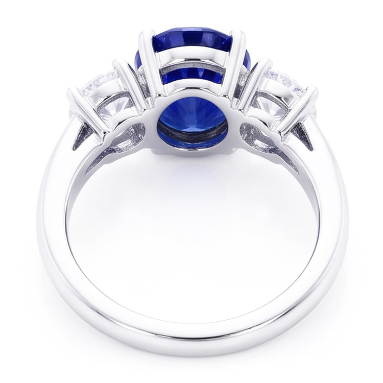 Bague Anniversaire 3 Pierres Saphir Et Diamants Naturels Extraits des Mines ( et non cultivés en laboratoire ) Or 14K