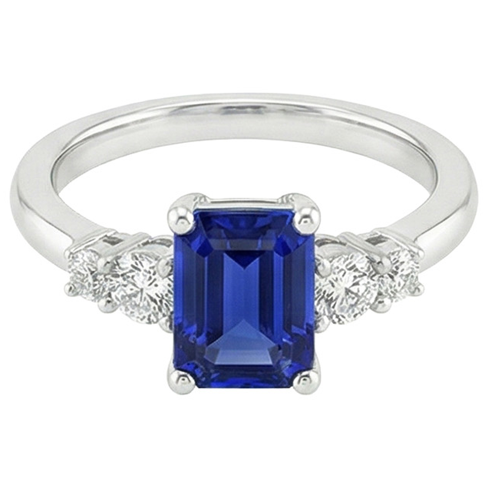 naturel round saphir 4carats bague détail rapproché