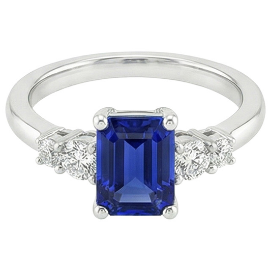 naturel round saphir 4carats bague détail rapproché