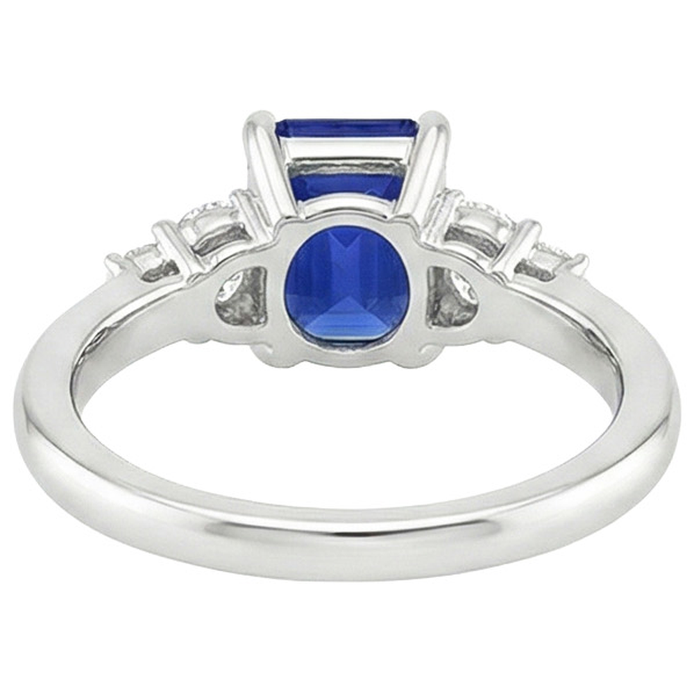 naturel round saphir 4carats bague vue de dessus
