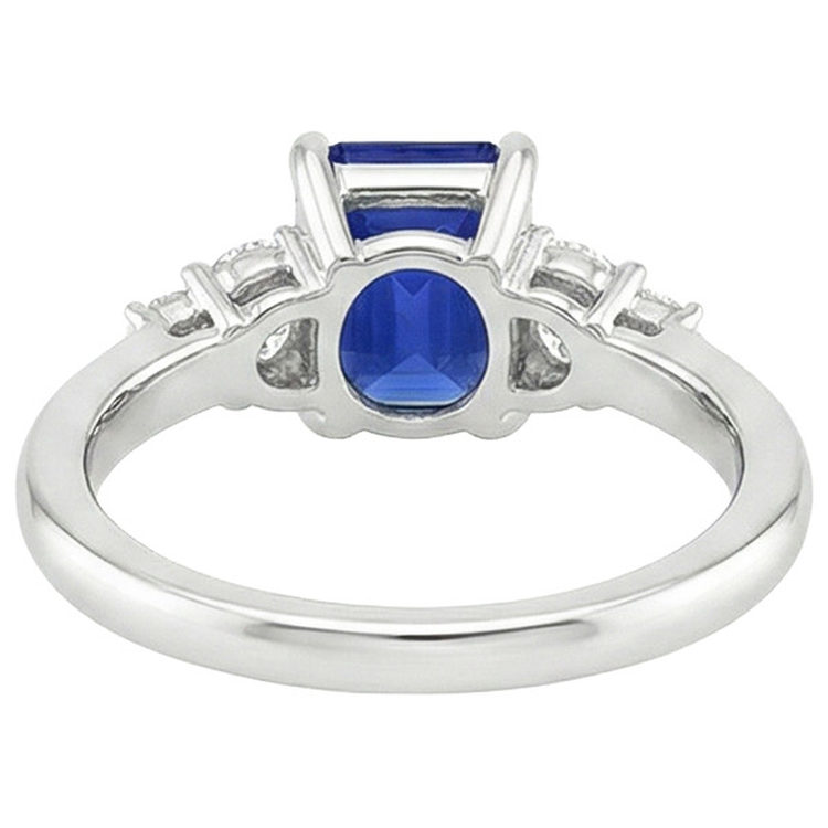 naturel round saphir 4carats bague vue de dessus