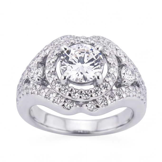 Bague Anniversaire A 2,72 Carats De Réel Diamants Naturels Extraits des Mines ( et non cultivés en laboratoire ) Gros Bijoux En Or Blanc