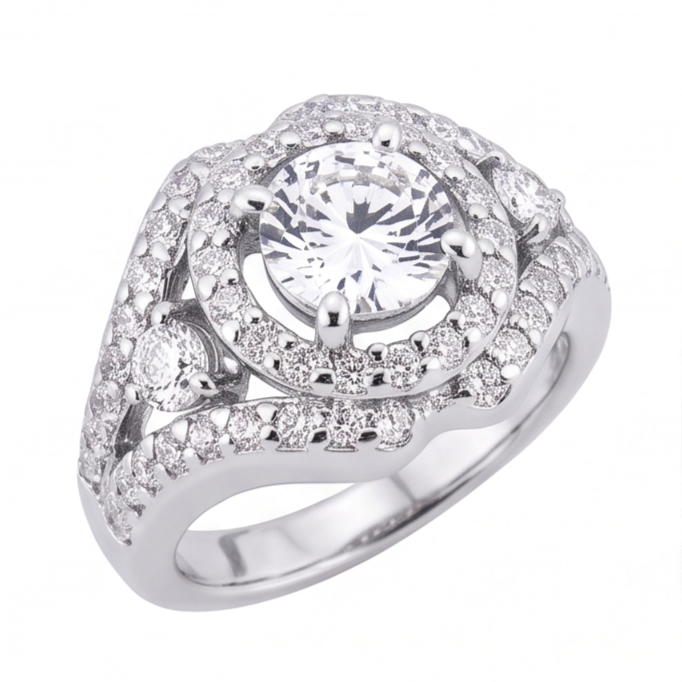 Bague Anniversaire A 2,72 Carats De Réel Diamants Naturels Extraits des Mines ( et non cultivés en laboratoire ) Gros Bijoux En Or Blanc