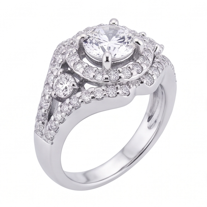 Bague Anniversaire A 2,72 Carats De Réel Diamants Naturels Extraits des Mines ( et non cultivés en laboratoire ) Gros Bijoux En Or Blanc