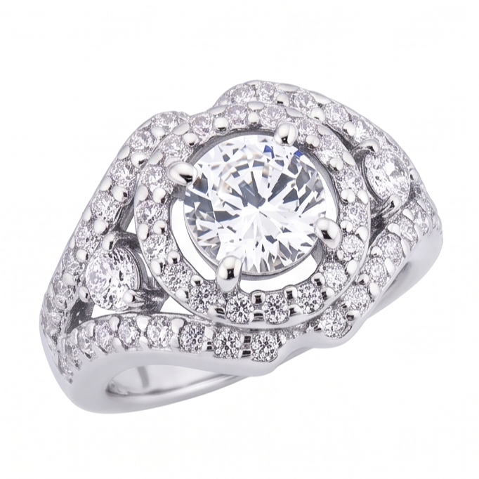 Bague Anniversaire A 2,72 Carats De Réel Diamants Naturels Extraits des Mines ( et non cultivés en laboratoire ) Gros Bijoux En Or Blanc