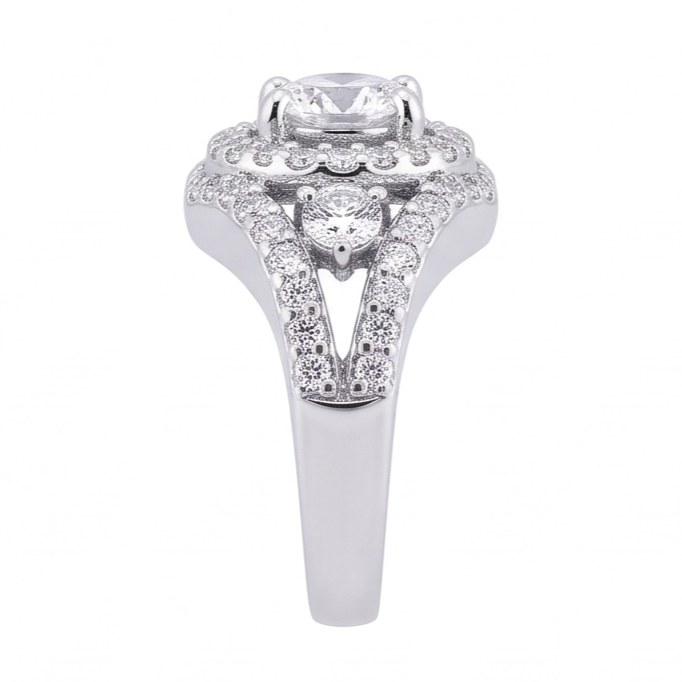 Bague Anniversaire A 2,72 Carats De Réel Diamants Naturels Extraits des Mines ( et non cultivés en laboratoire ) Gros Bijoux En Or Blanc