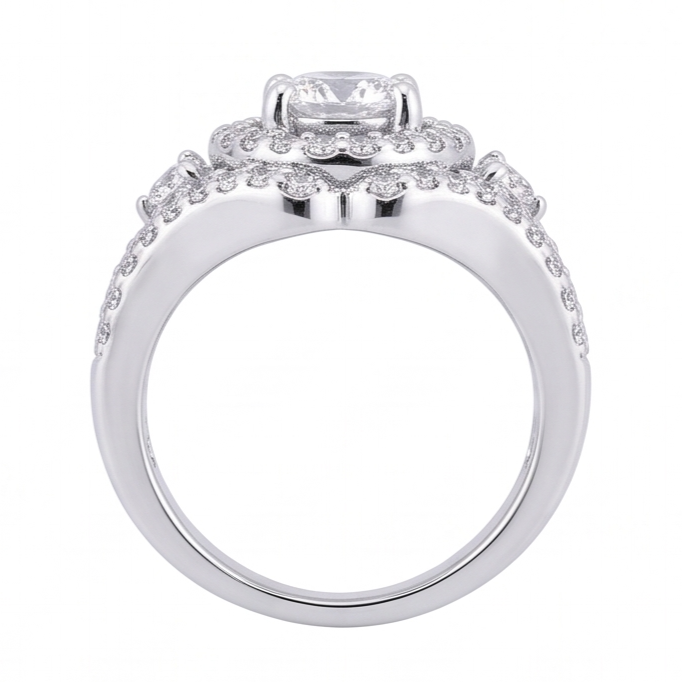 Bague Anniversaire A 2,72 Carats De Réel Diamants Naturels Extraits des Mines ( et non cultivés en laboratoire ) Gros Bijoux En Or Blanc