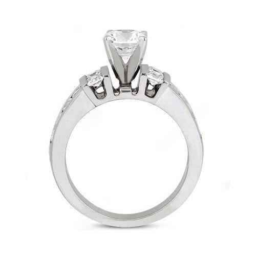 Bague Anniversaire A 3,01 Carats De Naturel Diamants 14K D'Or Blanc