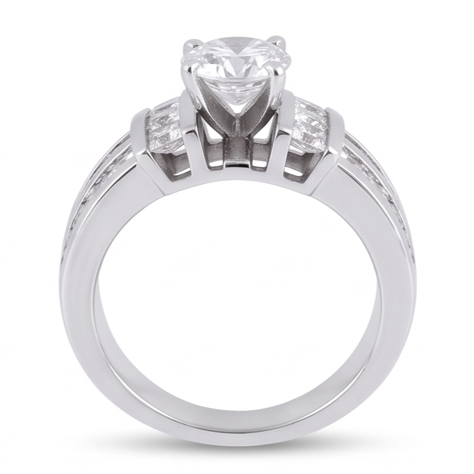 Bague Anniversaire A 3,01 Carats De Naturel Diamants Naturels Extraits des Mines ( et non cultivés en laboratoire ) 14K D'Or Blanc