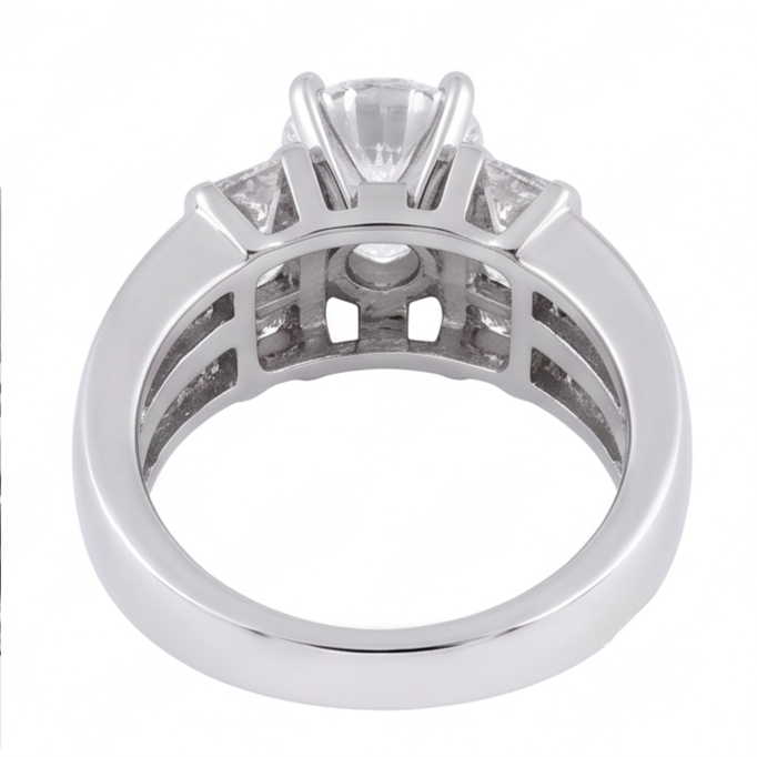 Bague Anniversaire A 3,01 Carats De Naturel Diamants Naturels Extraits des Mines ( et non cultivés en laboratoire ) 14K D'Or Blanc