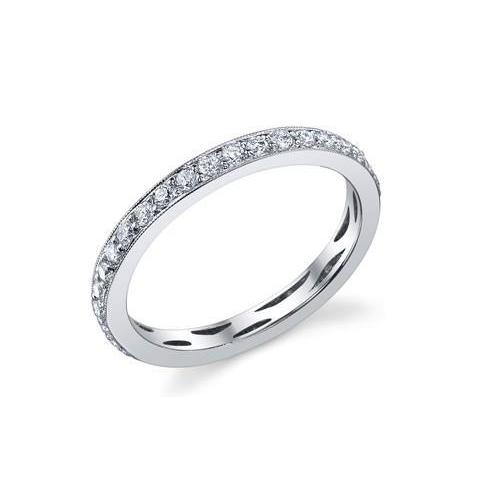 Bague Anniversaire Avec Réel Diamants Coupe Ronde Magnifique De 1.20 Ct En Or Blanc 14 Carats