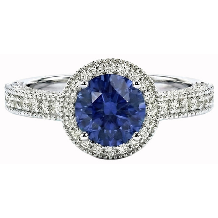 naturel round diamant 1.50carats bague angle de côté