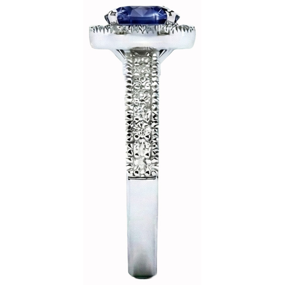 naturel round diamant 1.50carats bague vue de profil