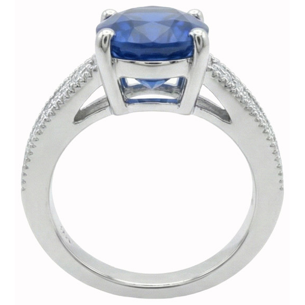 naturel oval diamant 2carats bague vue de profil