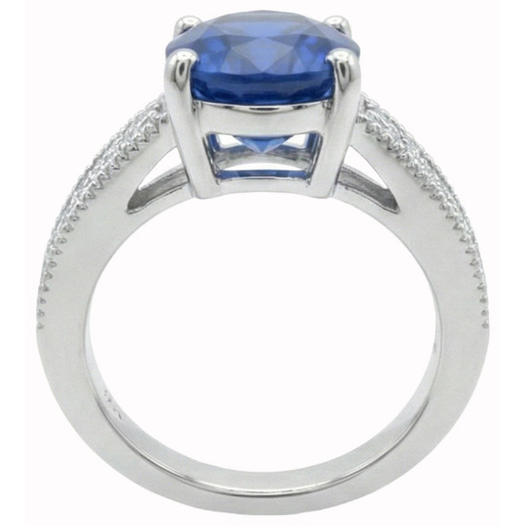 naturel oval diamant 2carats bague vue de profil