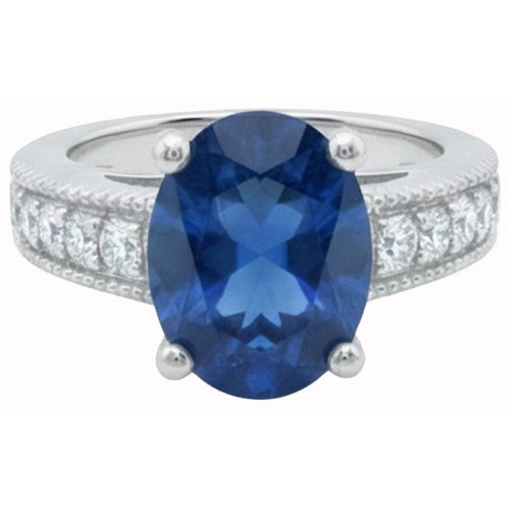 naturel oval diamant 2carats bague vue de face