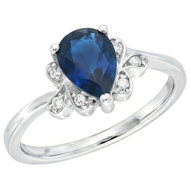 naturel pear diamant 2.30carats bague détail rapproché