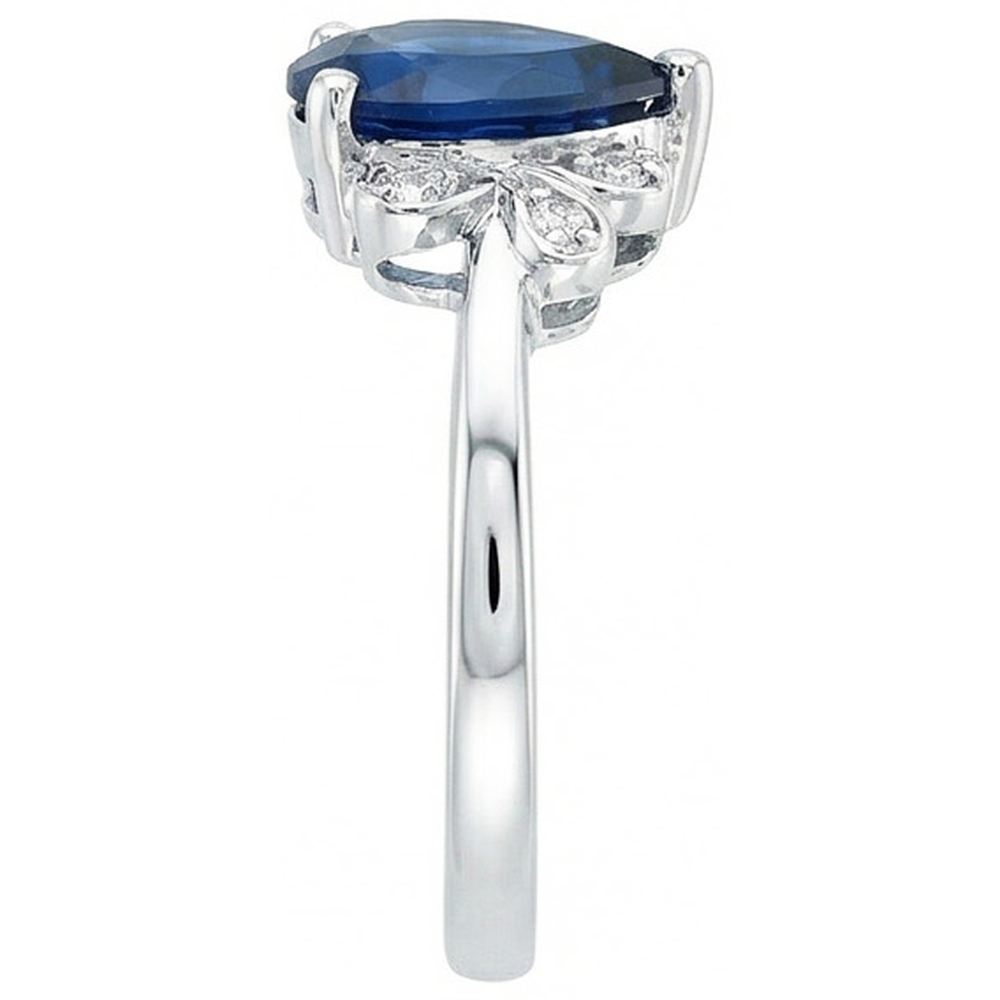naturel pear diamant 2.30carats bague vue de profil
