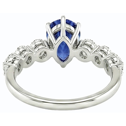Bague Anniversaire Ceylan Saphir & Diamant Bijoux Pierres Précieuses 3 Carats