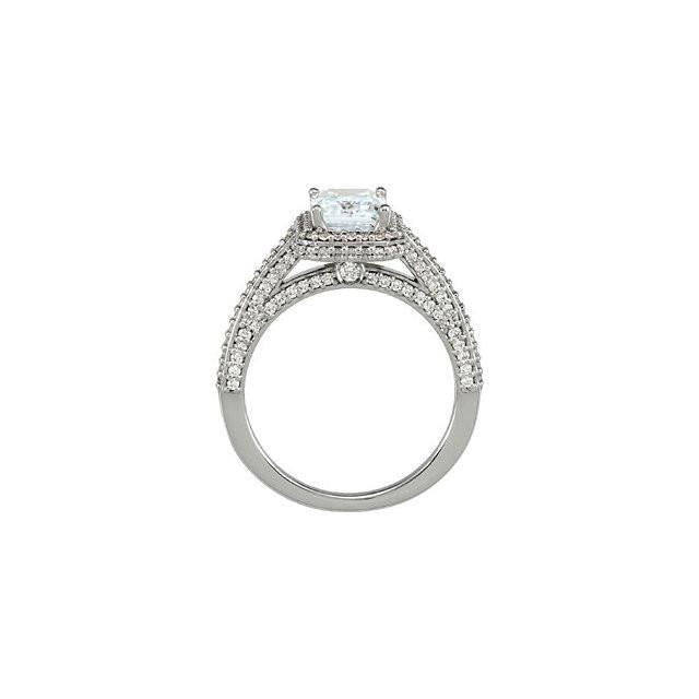 Bague Anniversaire De Fiançailles Naturel Diamant Emeraude 2.36 Carats Or Blanc 14K