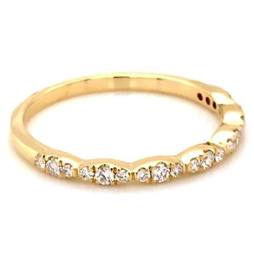 Bague Anniversaire De Mariage 0.50 Carats Naturel Diamant Or Jaune 14K