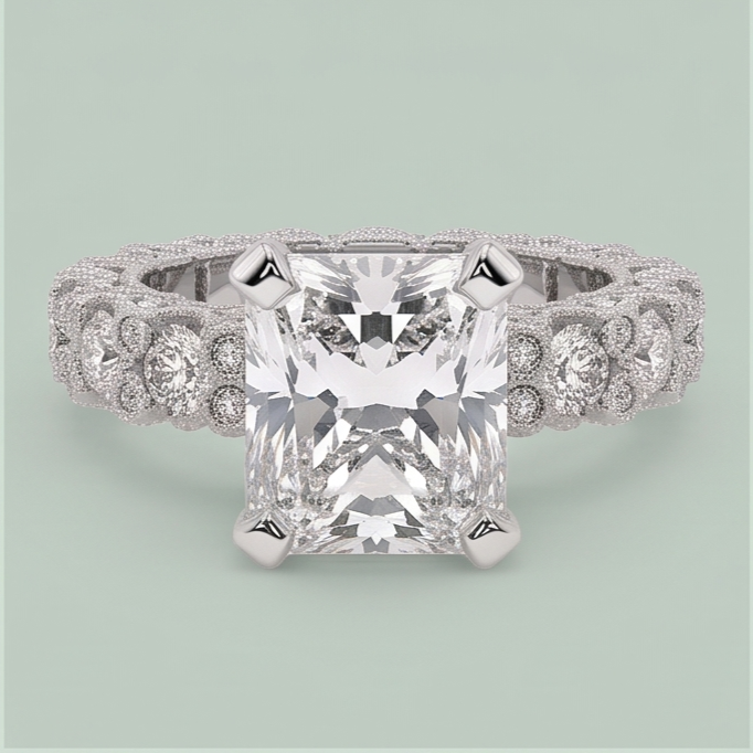 Bague Anniversaire De Mariage à 3,75 Cts De Réel Diamants Naturels Extraits des Mines ( et non cultivés en laboratoire ) Ronds Et Radiants