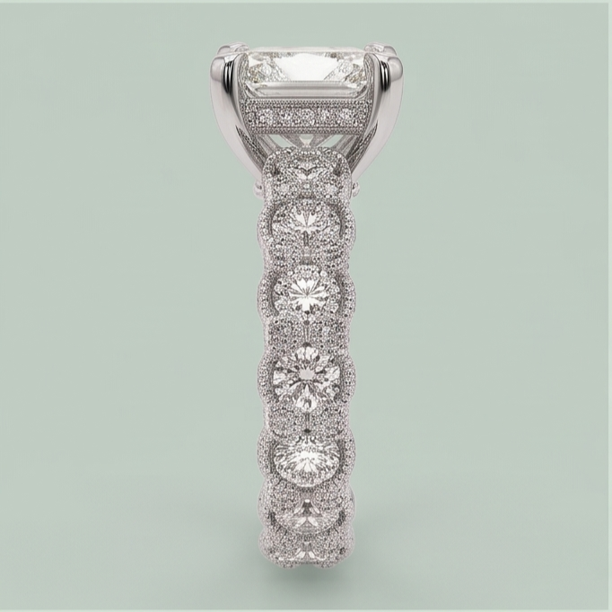 Bague Anniversaire De Mariage à 3,75 Cts De Réel Diamants Naturels Extraits des Mines ( et non cultivés en laboratoire ) Ronds Et Radiants