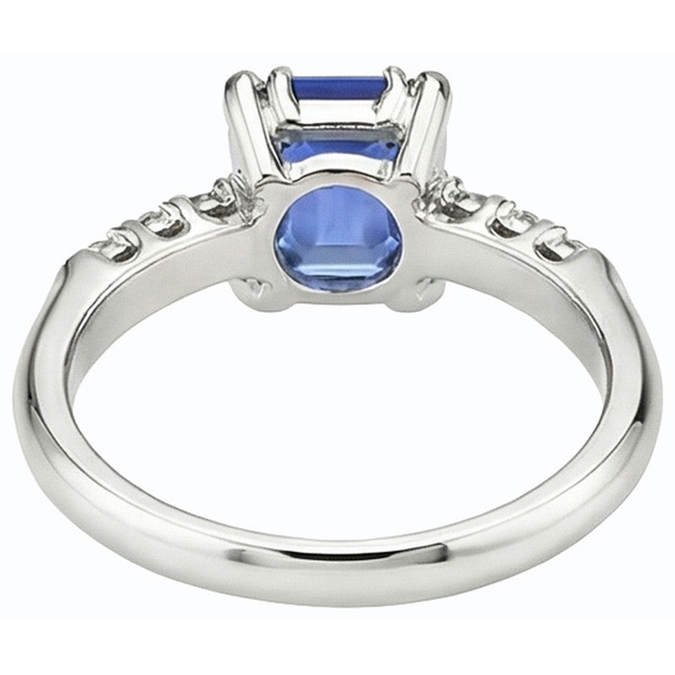 Bague Anniversaire Diamant Emeraude Saphir Bleu Clair 3 Carats