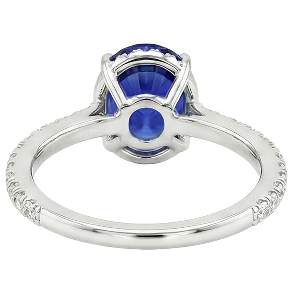 naturel oval saphir 4carats bague détail rapproché