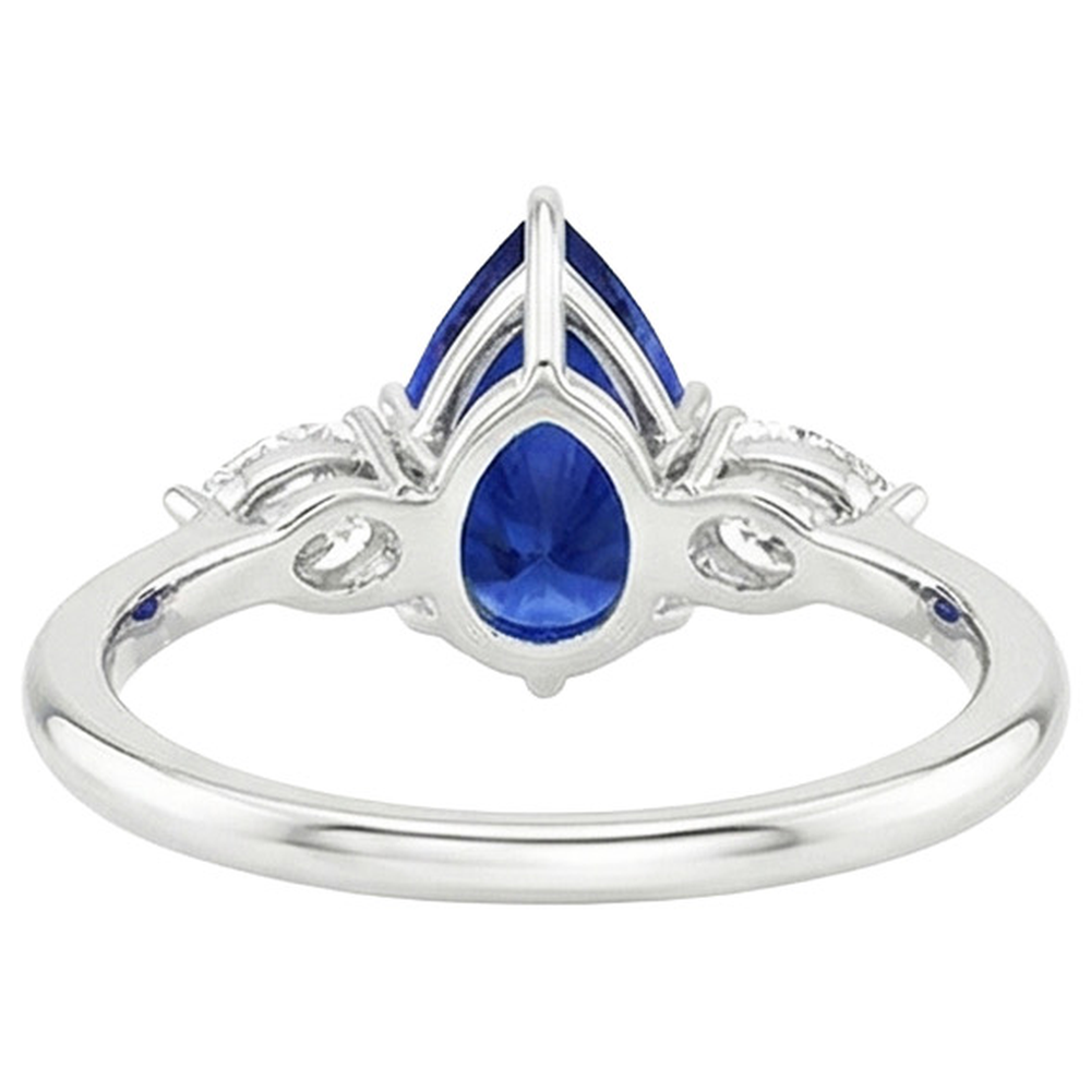 naturel pear diamant 4.50carats bague vue de dessus
