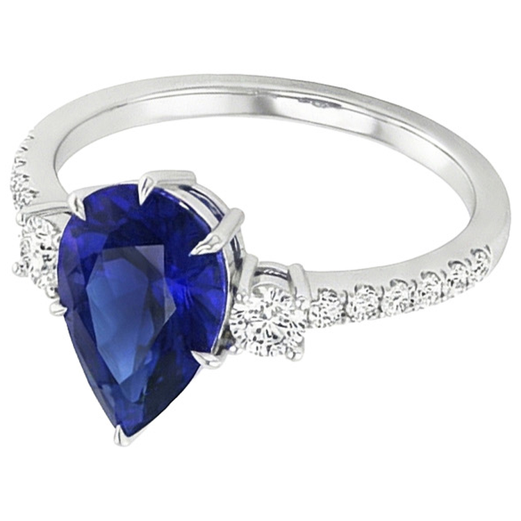 naturel pear diamant 5.50carats bague vue de dessus