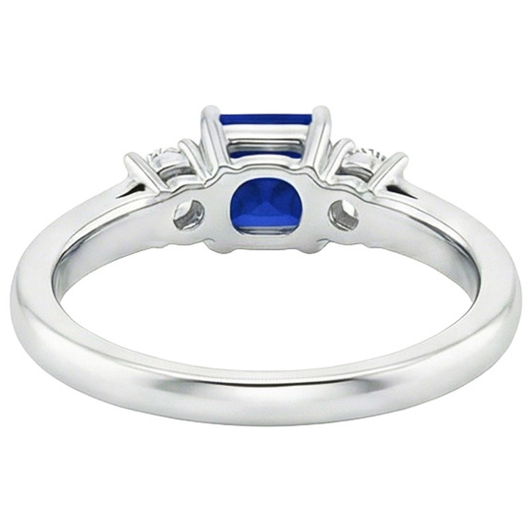 Bague Anniversaire Diamant Naturels Extraits des Mines ( et non cultivés en laboratoire ) Rond & Saphir Bleu Princesse 1.25 Carats