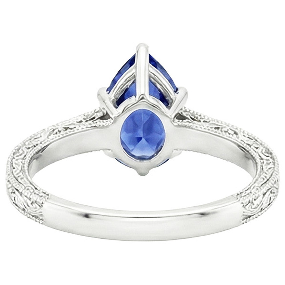 naturel pear diamant 4.25carats bague vue de dessus