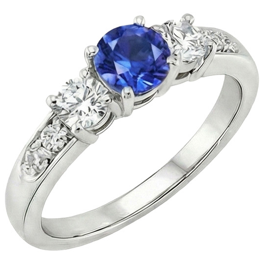 naturel round diamant 2carats bague vue de face