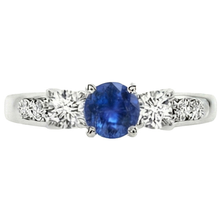 naturel round diamant 2carats bague vue de dessus