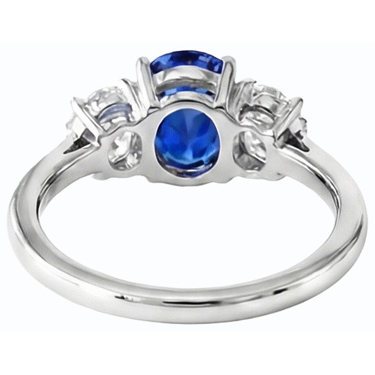 naturel oval diamant 2.50carats bague vue de dessus